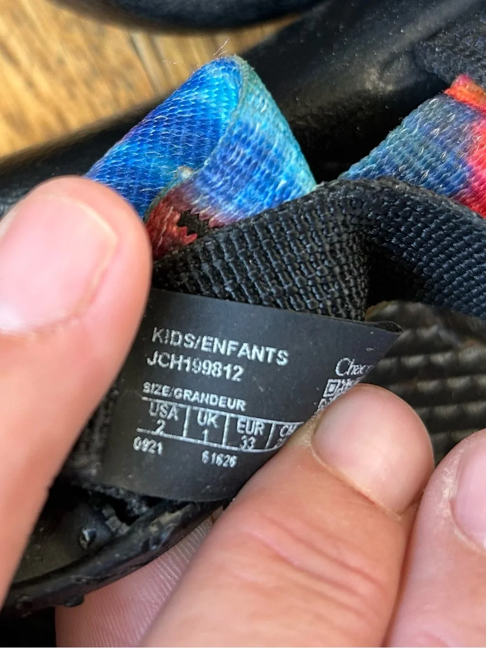 Chaco Kids Z1 Sandals - Rainbow Tie-Dye Straps - Size 2